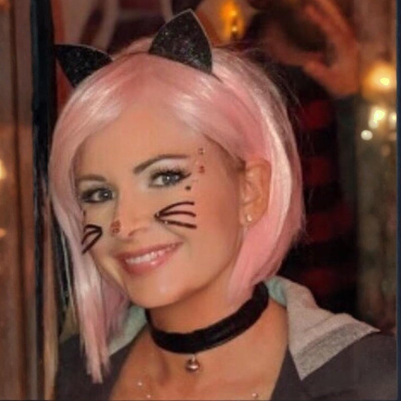 Merroyal Glitter Cat Ears Headband Halloween Fancy Dress Cat Woman Hairband Cosplay (Black) - Image 3